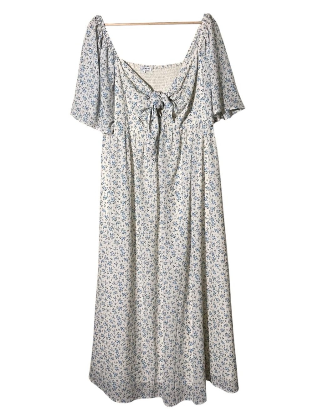 Baltic Born Cream Maxi Dress with Blue Floral Print